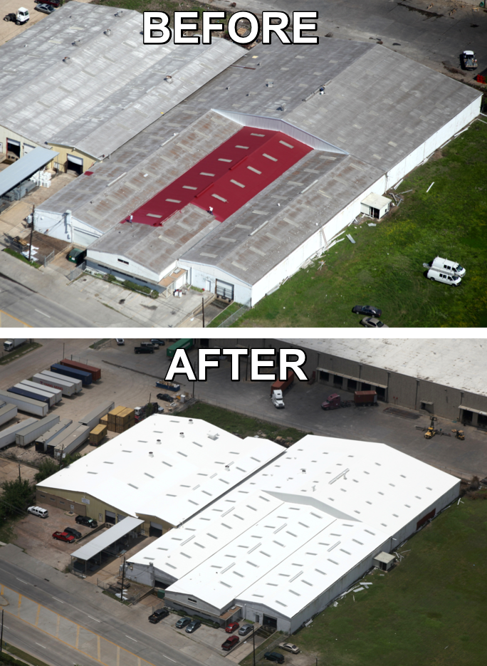 before after roof coatings